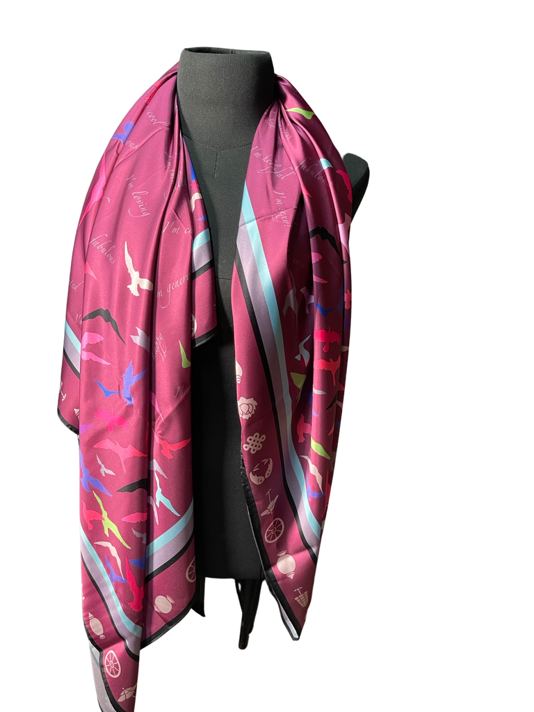 Affirmation Shawl-Rose red