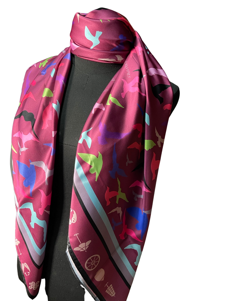 Affirmation Shawl-Rose red