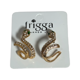 Snake Earrings with green stone