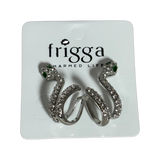 Snake Earrings with green stone