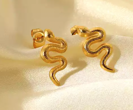 Snake Earrings Gold
