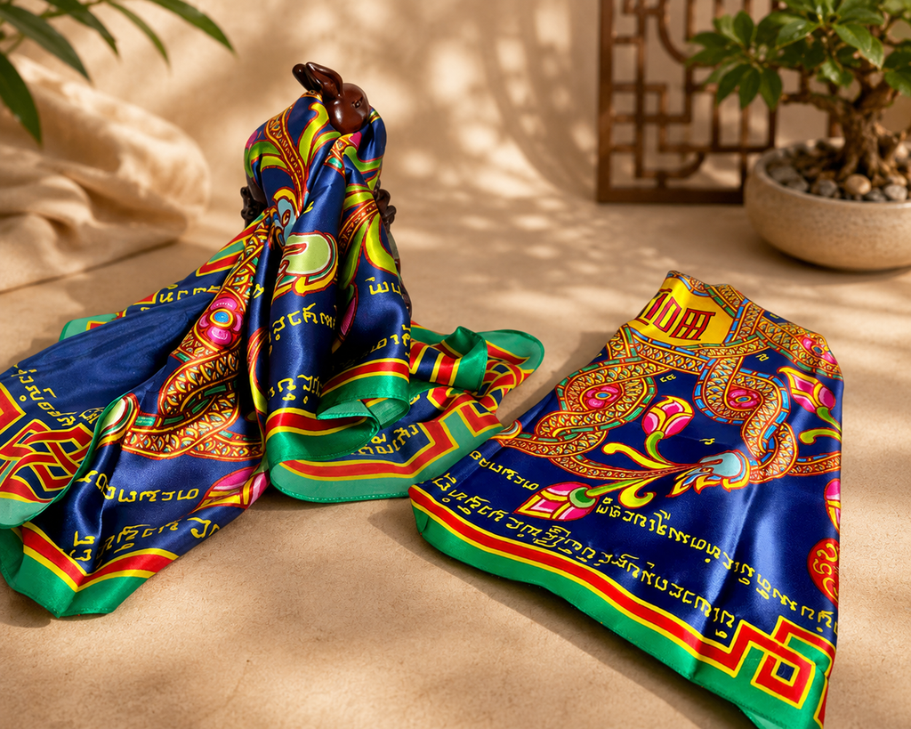 Wealth & Abundance Shawl (Real Silk 90X90CM)