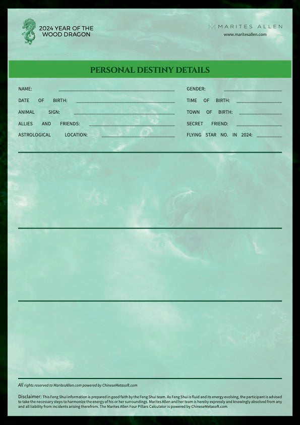 Destiny Reading for the Year of the Dragon 2024