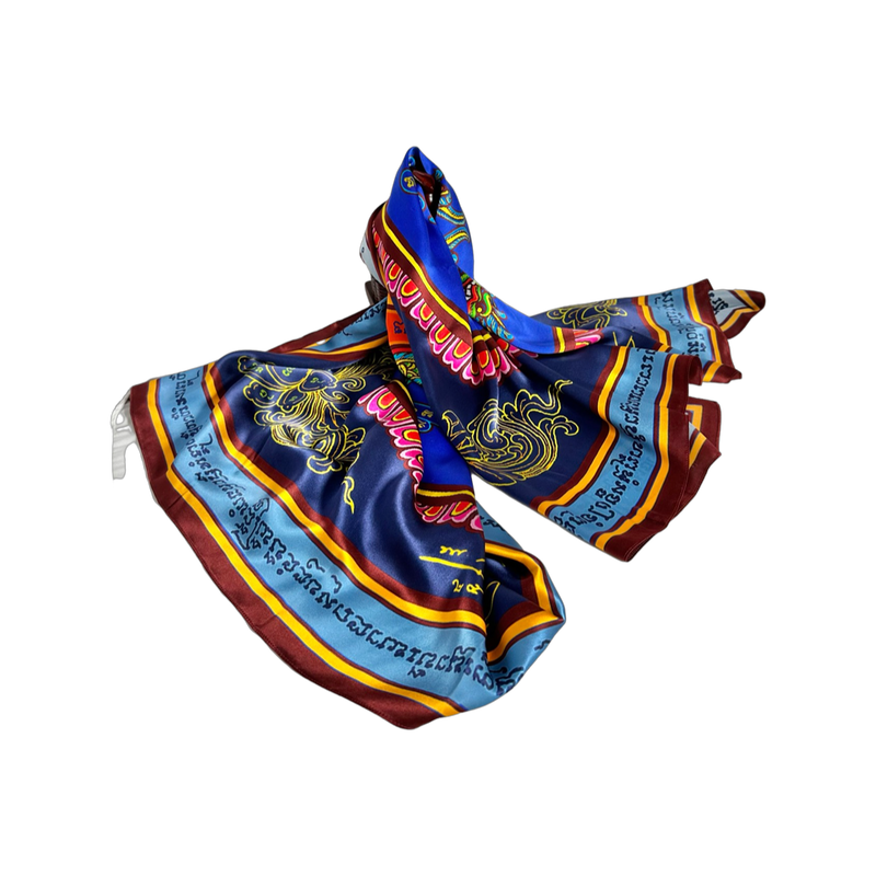 Universal Mandala Shawl (Real Silk 130X130 CM)