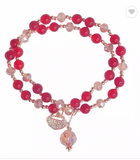 Good Fortune Double Bracelet Red Agate