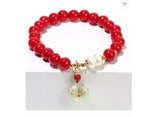 Red Coral Bracelet with Jade